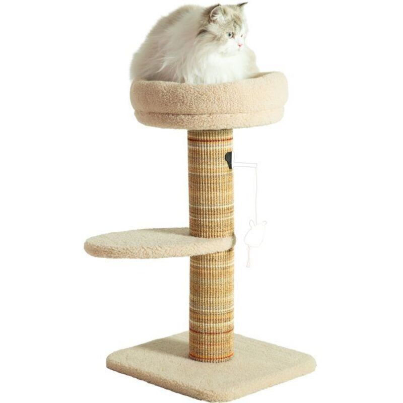 Arbre a chat griffoir - ZOLUX - Stable - Espace de repos - Jeu souris - Sisal - 70 cm - Boréal - Beige