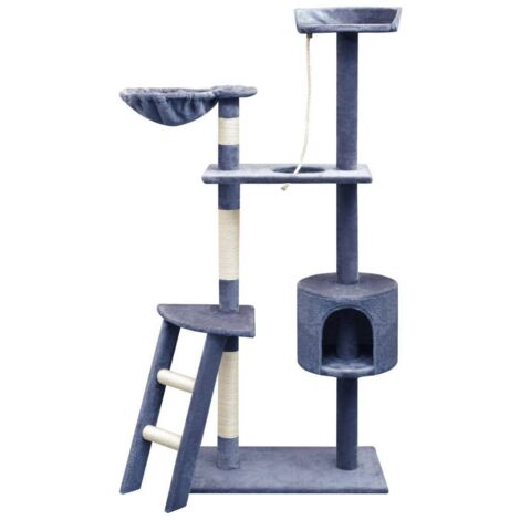Arbre à chat  Cadre d'escalade de Chat avec griffoirs en sisal 150 cm Bleu foncé 46557