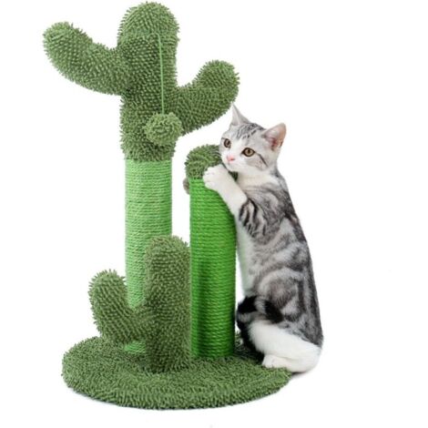 Arbre à chat en forme de cactus mignon avec jouets à balles, poteaux à gratter pour chats, chaton, arbre à grimper, jouet pour chat, protège les meubles