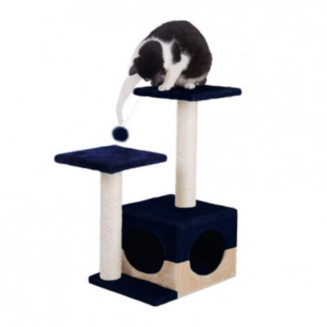 Arbre à Chat Et Lit Pour Chat Avec Colonnes En Sisal Et Deux étagères