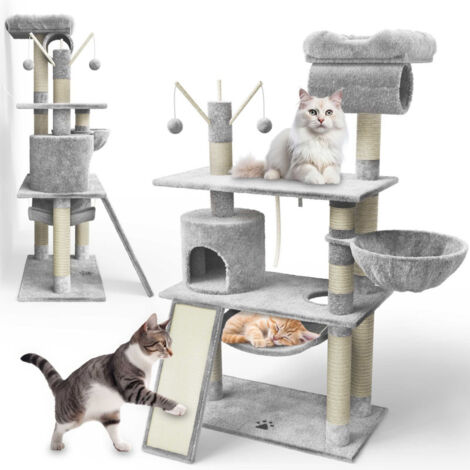 Arbre a chat griffoir Gris gris clair hauteur 140cm Emma