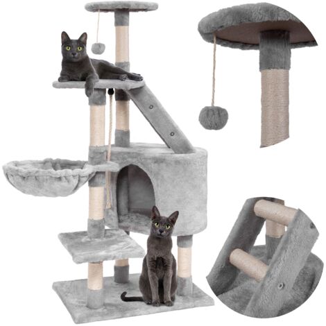 Arbre à Chat Gris Avec 2 Plateformes - 71cm, Griffoir Sisal Pour Chat Actif