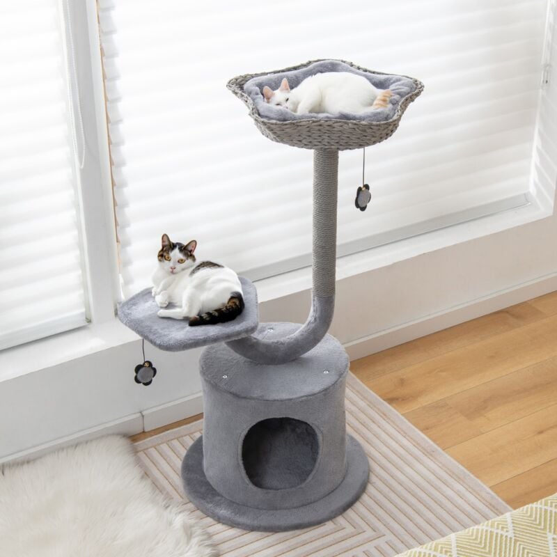 Arbre à chat Jouets pour chat 106CM Perchoir et 2