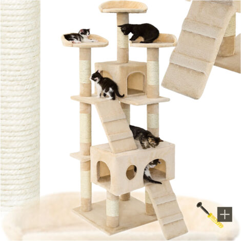 arbre à chat MOGLI 170 cm - griffoir, grattoir geant, cadre d´escalade pour chat - gris