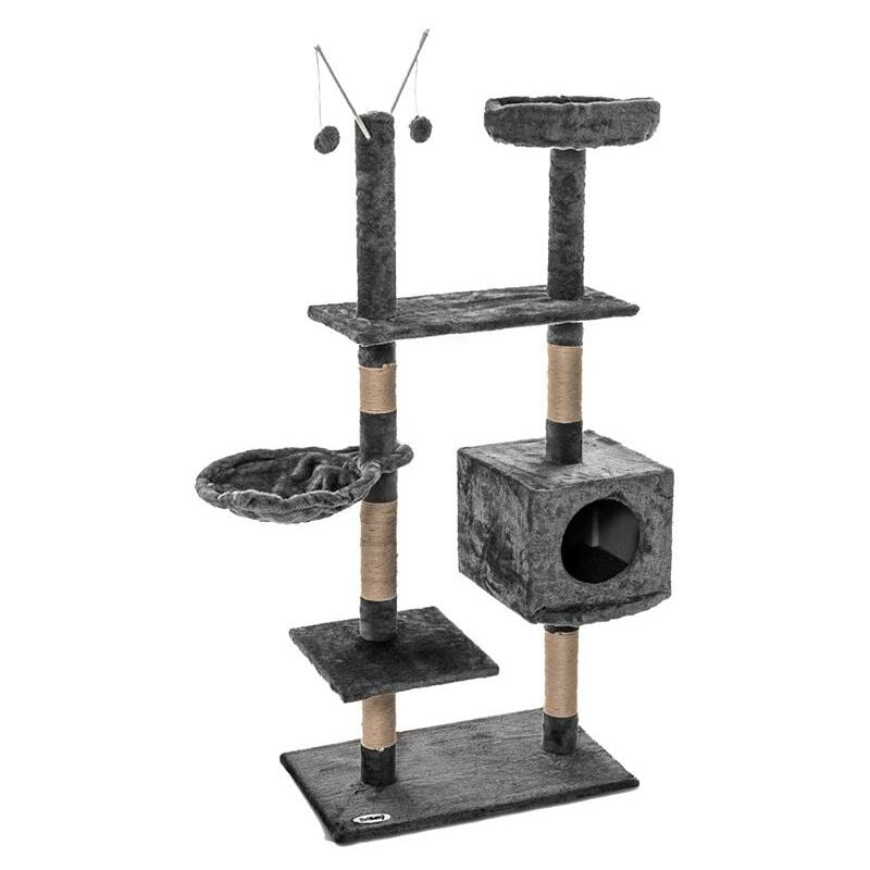 Estexo - Arbre à chat pour chat grimper à un arbre 150 cm Arbre de jeu pour chats Gris