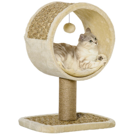 Pawhut Arbre à chat griffoir 123,5 cm beige (D30-662V00AK) au meilleur prix  sur
