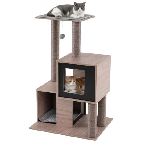 arbre à chat, tour à chat, poteaux à gratter, intérieur, grande maison, lit, grattoir, mobilier d'escalade, jouets pour chats, condo, mur, bois, pet