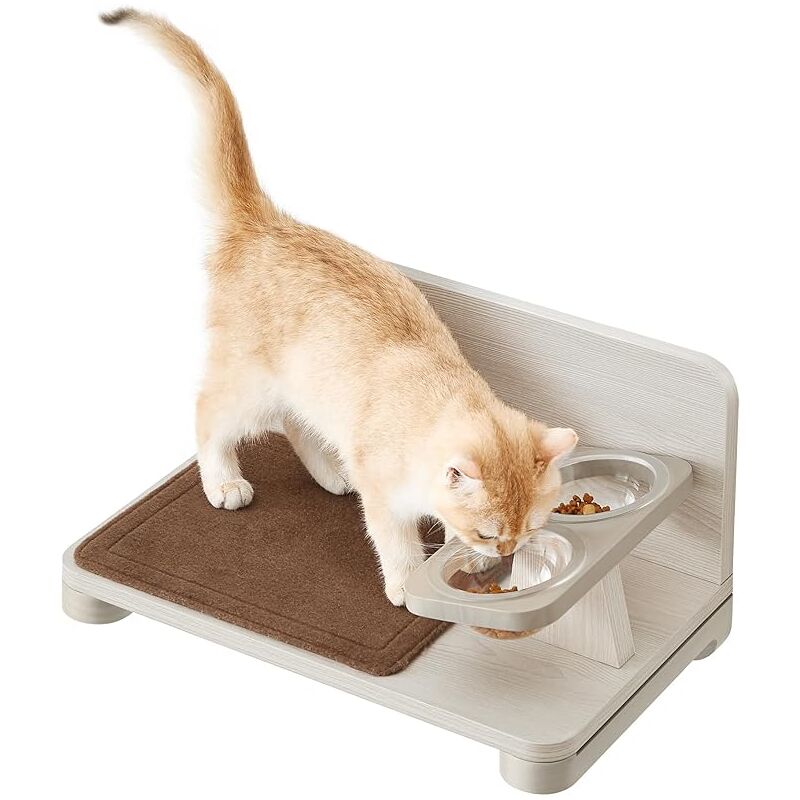 Feandrea - Gamelle Double Incliné Surélevé pour Chat