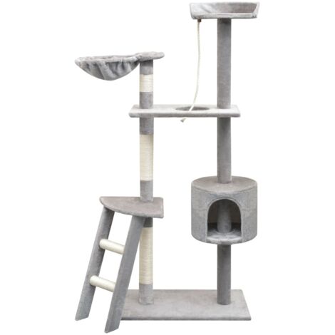 Arbre à chat，Maison pour chat，Arbre à Grimper avec griffoirs en sisal 150 cm Gris CFW63401