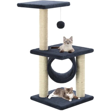 Arbre à chat,Tour à chat tout-en-un avec griffoirs en sisal 65 cm Bleu foncé -BN4994