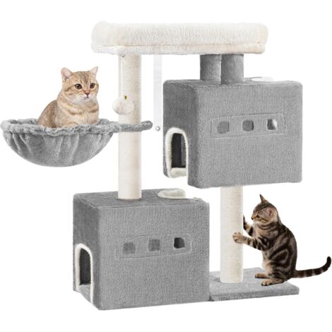 Arbre à Chat,Tour de Jeux 75 cm,avec 2 Niches, Grande Plate-Forme
