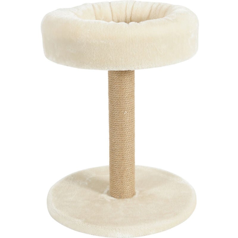 Arbre à chat 2 en 1, ø 35 cm x hauteur 45 cm, couleur beige, pour chats et chatons. Animallparadise