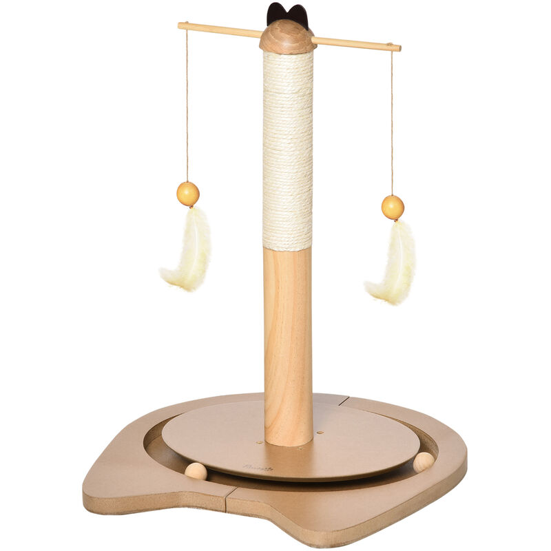 Pawhut - Arbre à chat avec griffoir en sisal niche lit pour chat hamac corde d'escalade plateformes panneaux particules coussins gris - Gris