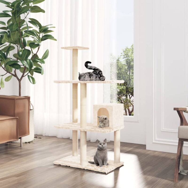 Vidaxl - Arbre à chat avec griffoirs en sisal Crème 119 cm