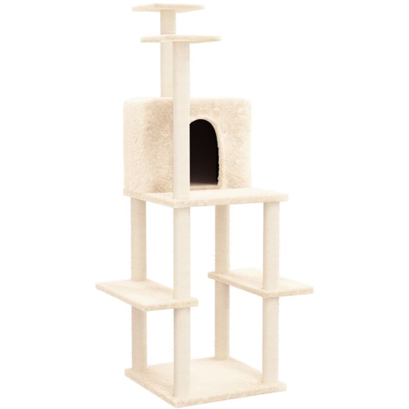 Vidaxl - Arbre à chat avec griffoirs en sisal Crème 144,5 cm