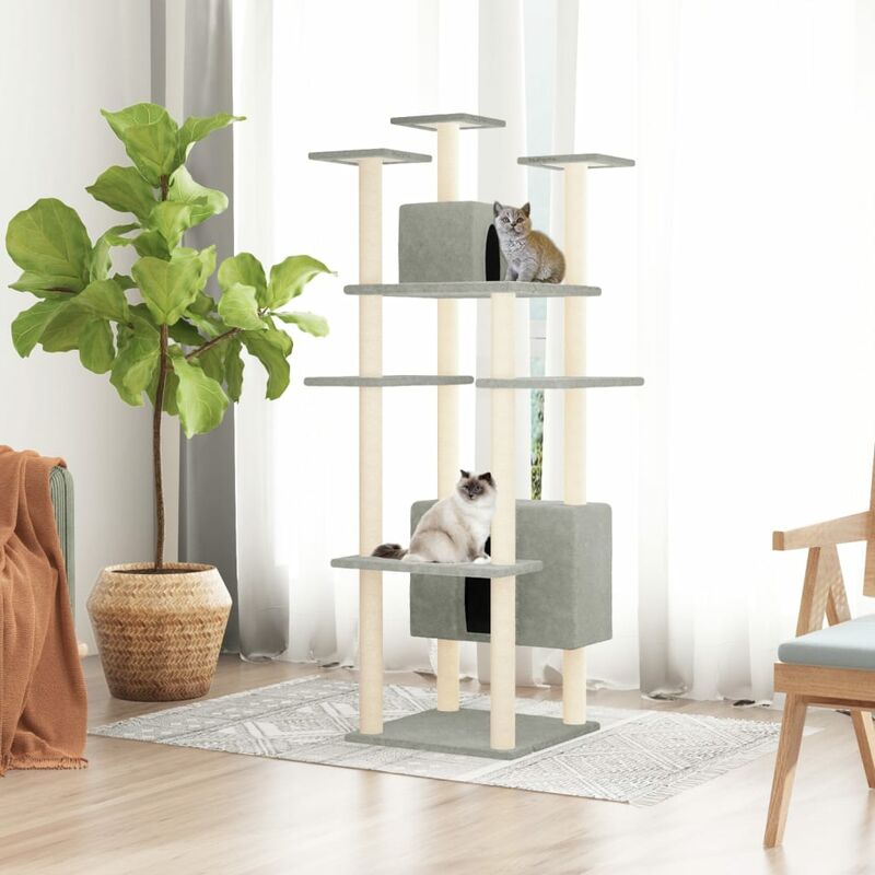 Vidaxl - Arbre à chat avec griffoirs en sisal Gris clair 162 cm