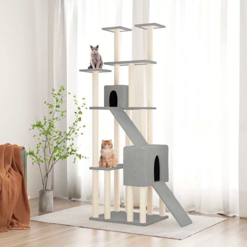Vidaxl - Arbre à chat avec griffoirs en sisal Gris clair 190 cm