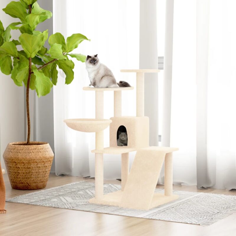 Vidaxl - Arbre à chat avec griffoirs en sisal Crème 94 cm