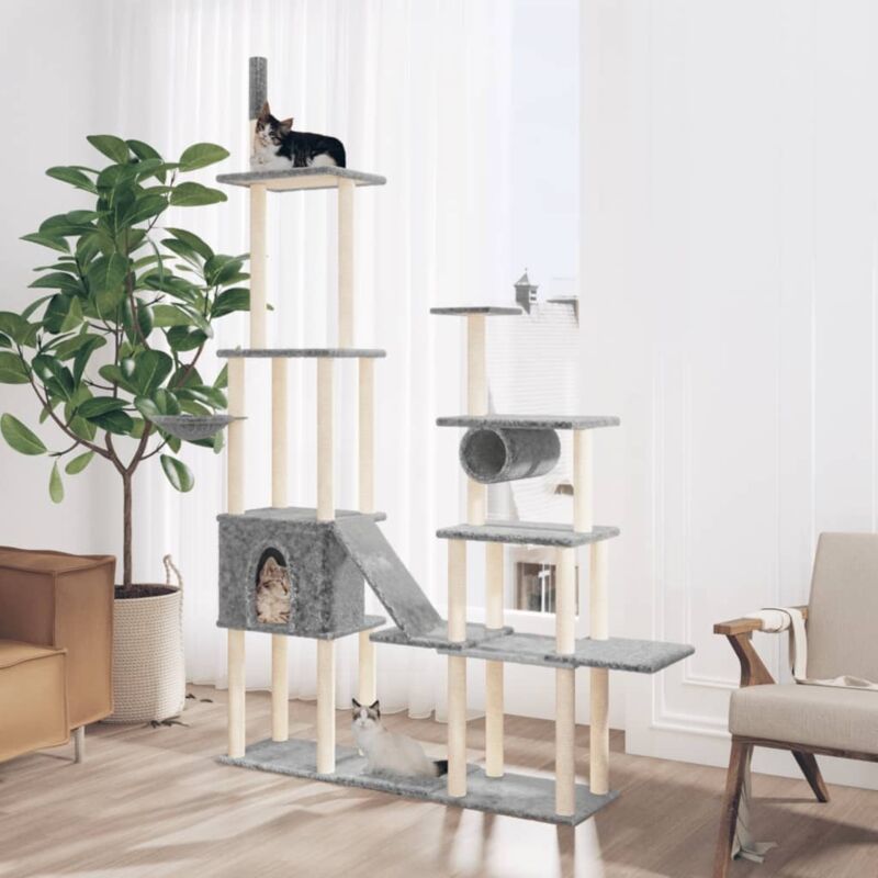 Vidaxl - Arbre à chat avec griffoirs en sisal Gris clair 279 cm