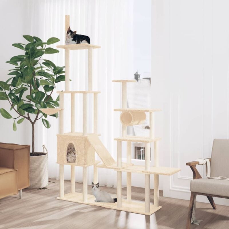 Vidaxl - Arbre à chat avec griffoirs en sisal Crème 279 cm