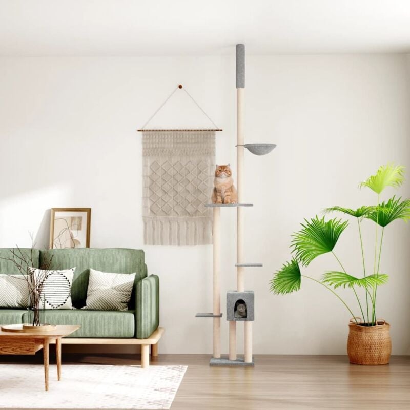 Vidaxl - Arbre à chat du sol au plafond Gris clair 258,5-284,5 cm