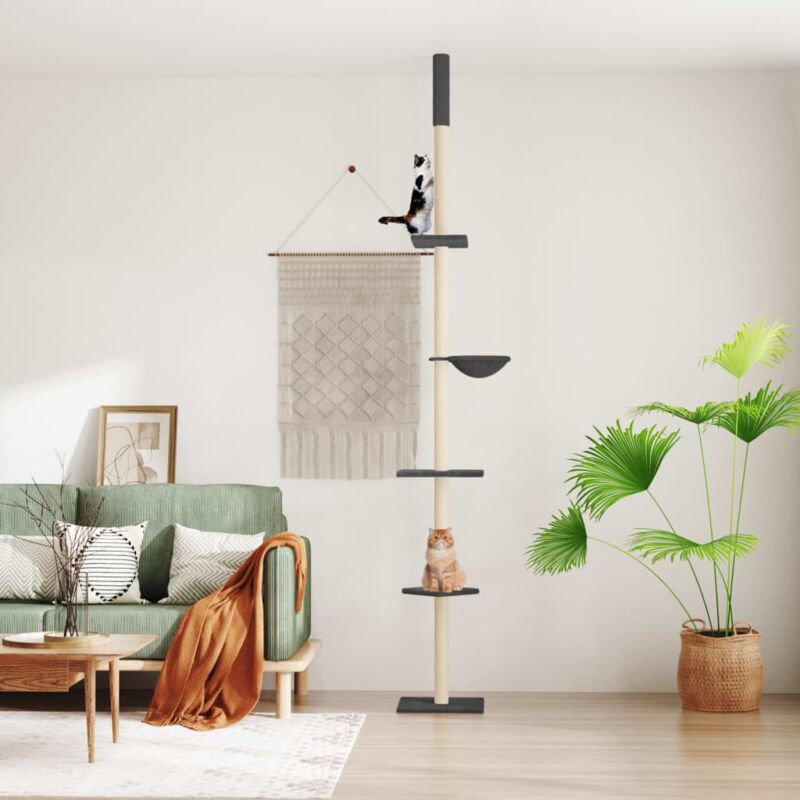 Vidaxl - Arbre à chat du sol au plafond Gris foncé 263,5-289,5 cm