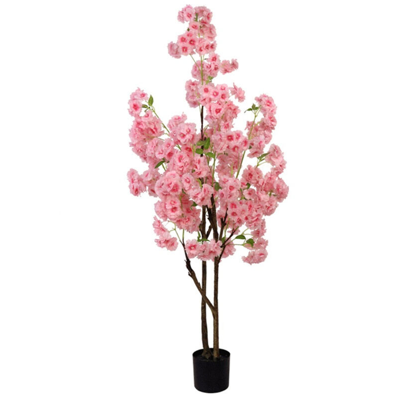 Lunsy - Arbre de fleurs de cerisier artificiel 5ft de haut Faux arbre de soie de fleur de cerisier décoratif en Pot, décor d'angle intérieur à la