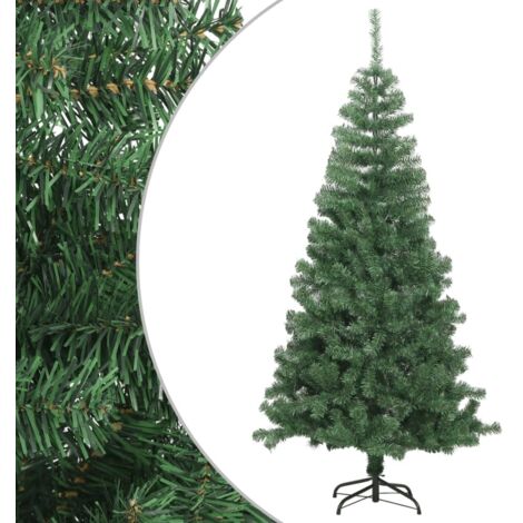 vidaXL Arbre de Noël Artificiel avec Support Acier Sapin de Noël Eclairage Lumière Décoration de Noël Ornement de Jardin Extérieur 150/180/210 cm