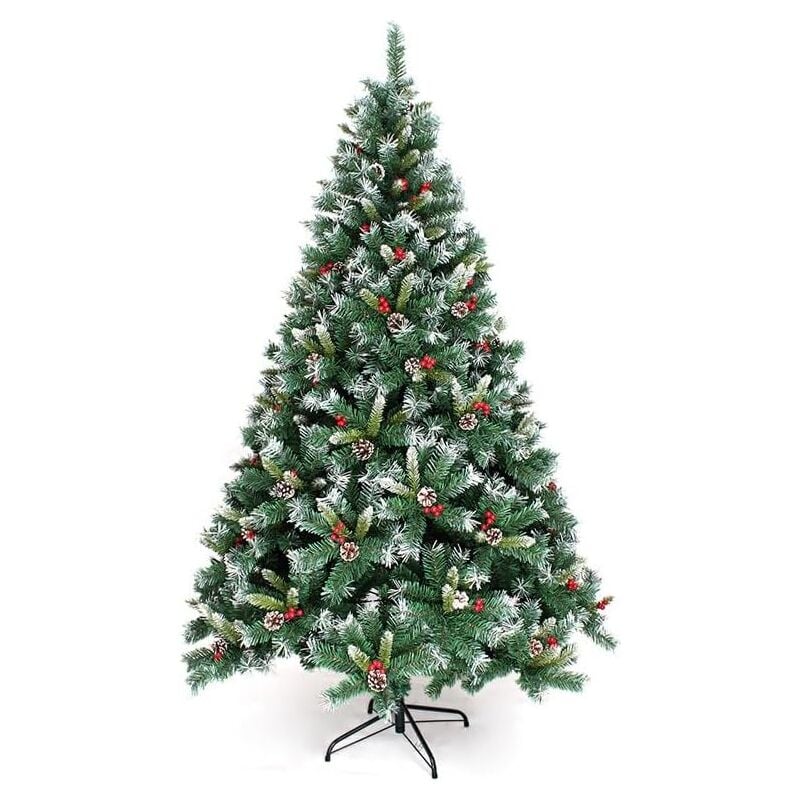 Arbre de Noël Artificiel de 5 Pieds, Arbre de Noël en épicéa à charnière Non éclairé avec 450 branches et support pliable en métal, for intérieur