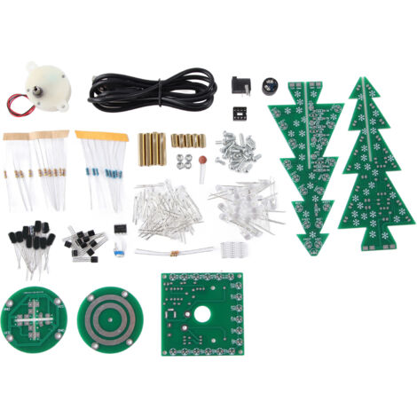 Arbre de Noël Électronique Rotatif LED Musical - Kit d'Assemblage DIY Éducatif avec Effets Lumineux