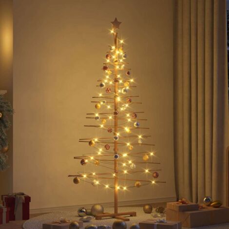 VHV Arbre de Noël en bois avec support Marron 180 cm Bambou