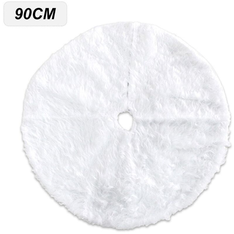Lucky-88 - Arbre De Noel En Peluche Jupe Ornements D'Arbre De Vacances Rond Blanche Neige Arbre De Noel Jupe Tapis Couverture De Base Pour Fete Du