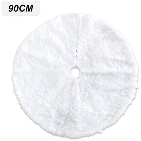 Arbre De Noel En Peluche Jupe Ornements D'Arbre De Vacances Rond Blanche Neige Arbre De Noel Jupe Tapis Couverture De Base Pour Fete Du Nouvel An Decorations Pour La Maison De Vacances. 90Cm - 90Cm