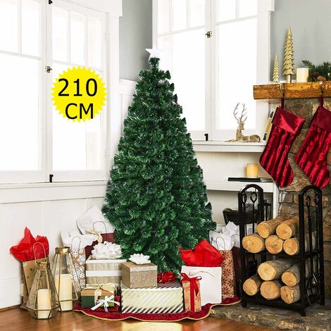 Arbre de Noël LED artificiel sapin éclairage multicolore 210cm