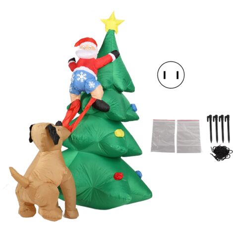 Arbre de Noël LED Gonflable Extérieur pour Jardin - 100-240V Prise US