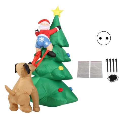 Arbre de Noël LED Gonflable Extérieur pour Jardin - 220-240V EU - Décoration Festive Lumineuse