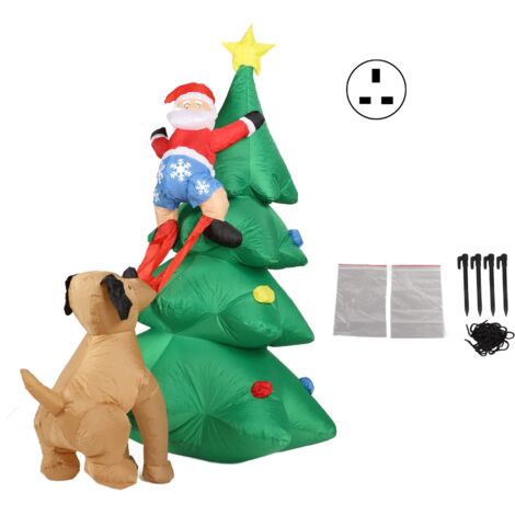 Arbre de Noël LED Gonflable pour Jardin Extérieur - 100‑240V - Décoration de Pelouse