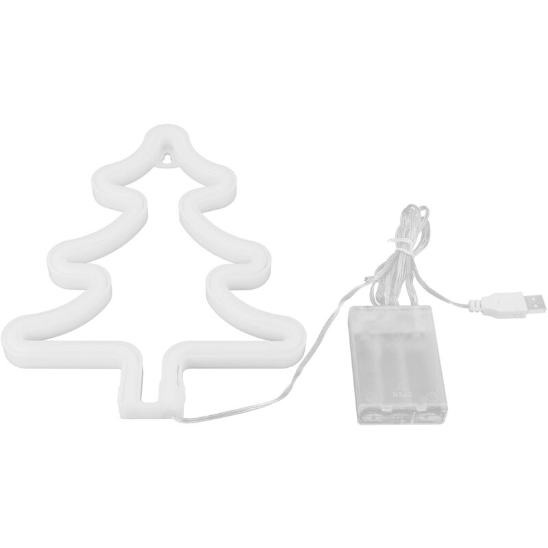 Arbre de Noël LED mural rose néon - Décoration lumineuse moderne pour chambre et fêtes