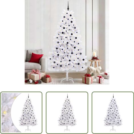 Arbre de Noël LED -  Sapin de Noël Artificiel à Branches Articulées Blanc 240 cm