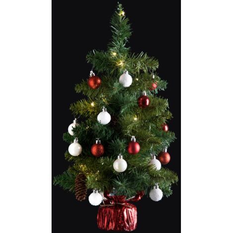 Arbre de Noël lumineux Sapin artificiel avec décoration et guirlande lumineuse H 50 cm - Feeric Christmas