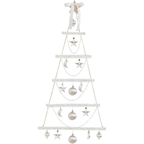 Arbre de Noël mural - avec design échelle - échelle en bois avec lumière -