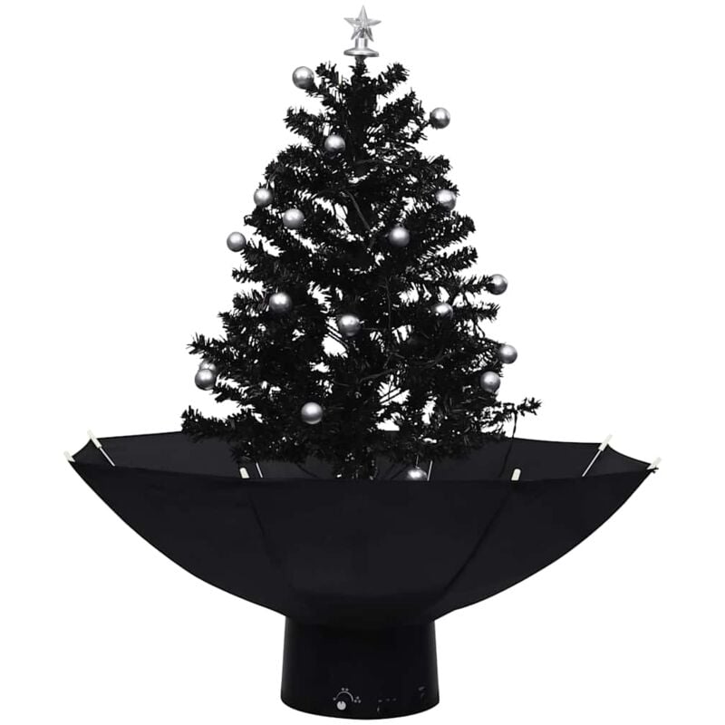 Vidaxl - Arbre de Noël neigeux avec base de parapluie Noir 75 cm pvc