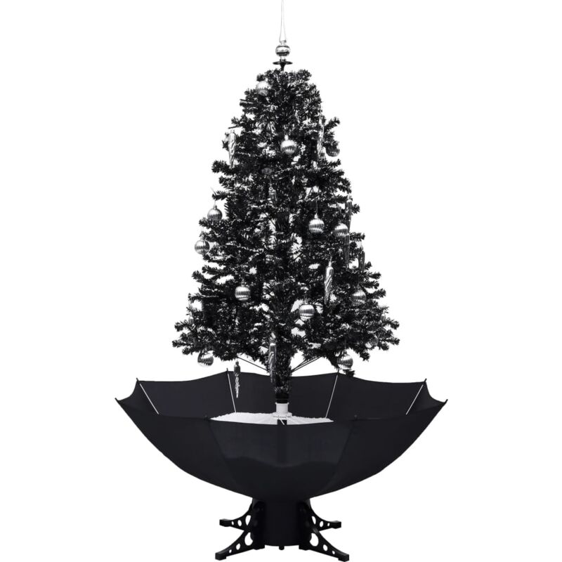 Vidaxl - Arbre de Noël neigeux avec base de parapluie Noir 170 cm pvc