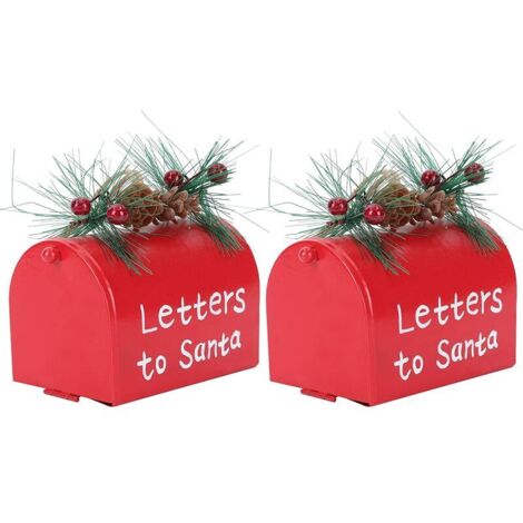 Arbre de Noël Pendentif Mini Lettres Boîte Aux Lettres 2Pcs- Lettre Au Père Noël Boîte Aux Lettres Suspendus Ornement Arbre De Noël Pendentif pour DIY Parti Décoration de La Maison
