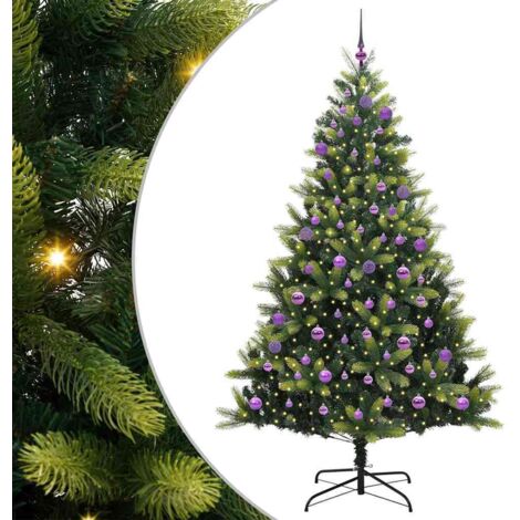 Arbre de Noël  Sapin de Noël artificiel en silicone flexible 300 LEDs 240 cm
