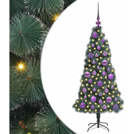 Arbre de Noël  Sapin de Noël artificiel pré-éclairé avec set de boules 120 cm