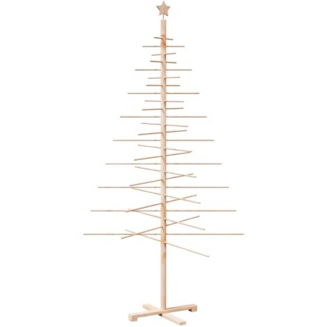 Arbre de Noël  Sapin de Noël en bois pour décoration 210 cm bois massif de pin