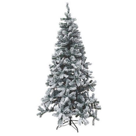 Arbre de Noël « Sestriere » enneigé 150 cm – PVC neige dispersée – base en métal