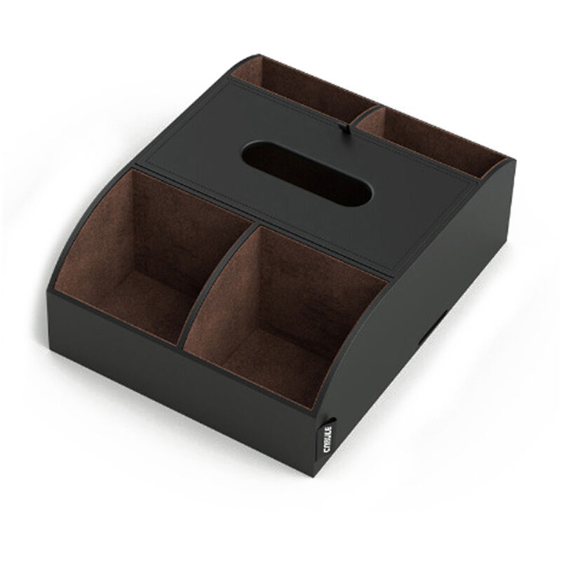 Boîte de rangement multifonctionnelle pour accoudoir de voiture, boîte à mouchoirs, organiseur de console, porte-gobelet intérieur en cuir pour