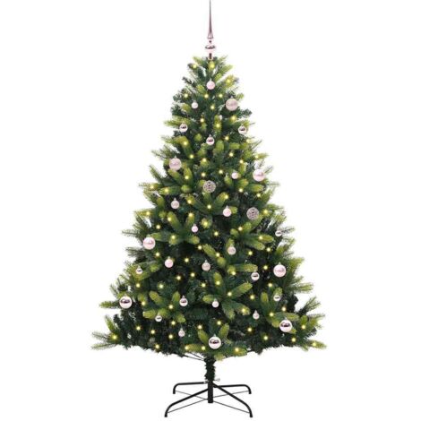 Arbre de Noël，Sapin de Noël artificiel à charnières 150 LED Vert 150 cm CFW25924